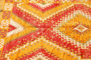 Vintage Moroccan Geometrical Orange Tribal Rug