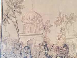 Tapestry with an 19th Century Orientalist Scene and Moorish Architecture