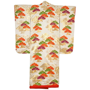 Vintage Silk Brocade Japanese Ceremonial Kimono