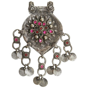 Vintage Moroccan Silver Fibula Collectible Ethnic Jewelry Talisman