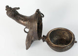 Patinated Bronze Bird Peacock Box India 1900s Folk Art