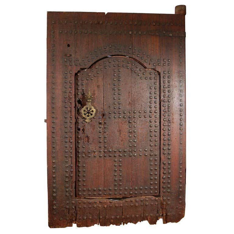 19th Century Large Moroccan Ryad Studded Moorish Antique Door