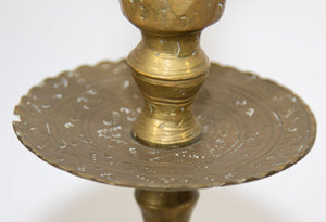 Solid Brass Vintage Moroccan Candle Holder a Pair 1950's