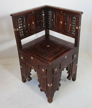 19th Century Middle Eastern Egyptian Moorish Corner Chairs