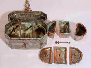 Handcrafted Tinned Copper Metal Betel or Spices Caddy Box