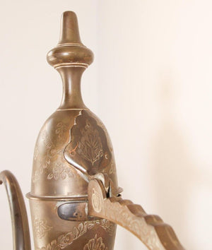 Oversized Tall Moorish Mughal Indian Brass Ewer