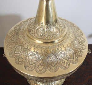 Oversized Mughal Indian Brass Bottle Urn