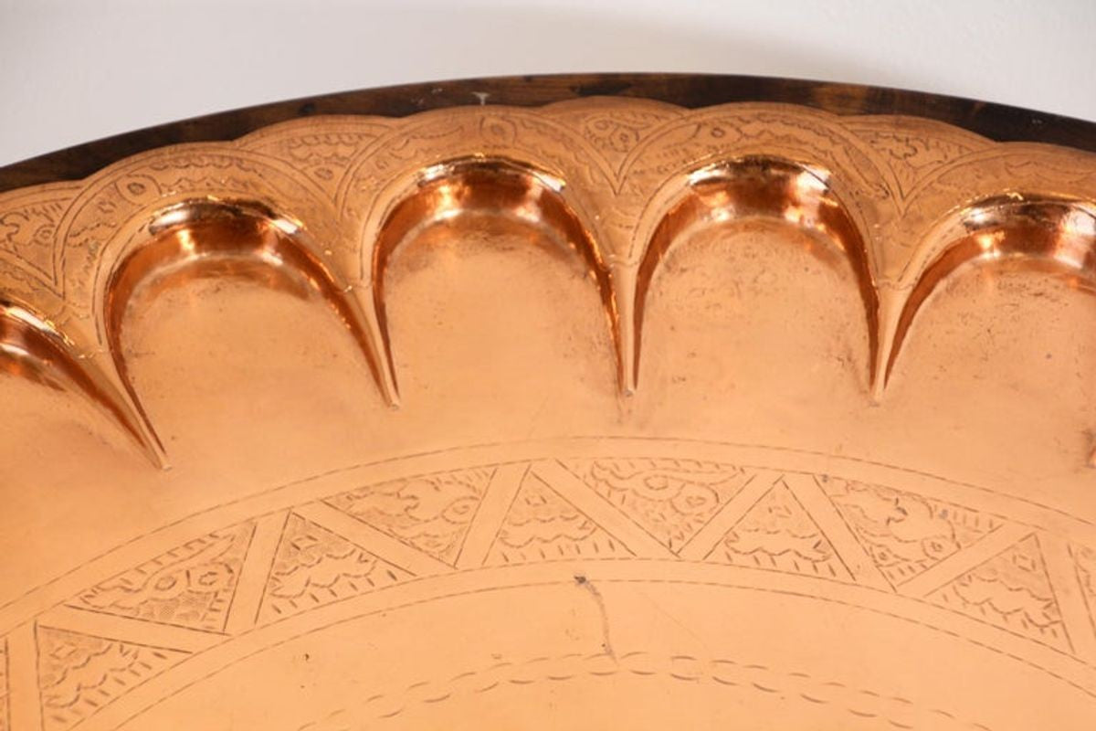 Moorish Turkish Copper Tray Table