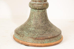 Antique 19th Century Middle Eastern Oriental Brass Mughal Floor Lamp