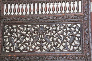 Anglo-Indian Mughal Hardwood Three-Panel Screen