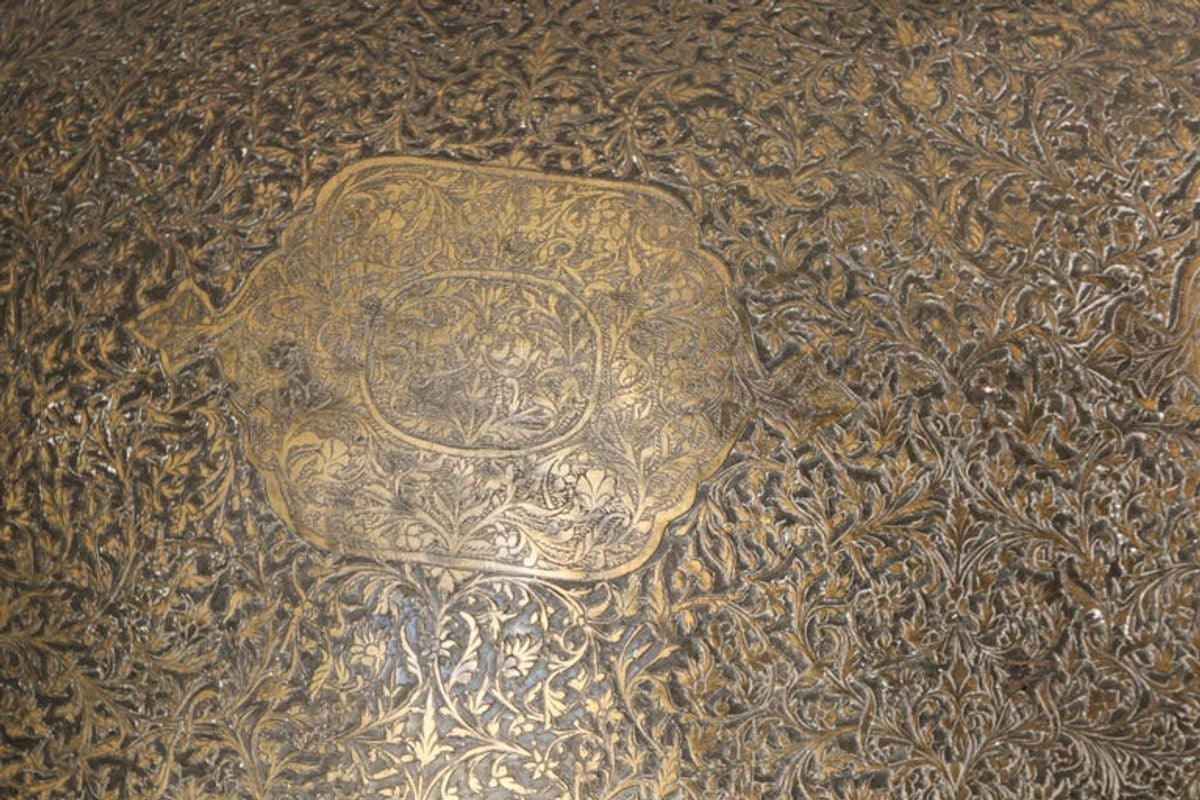 Large Fine Antique Islamic Inlaid Indo-Persian Copper Mughal Vessel