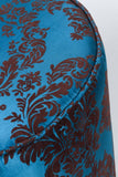 Contemporary Royal Blue Upholstered Round Stools
