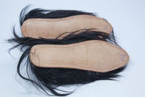 Moroccan Black Goat Hair Slippers
