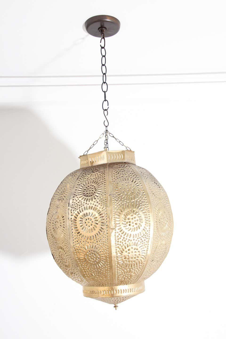 Handcrafted Moroccan Gilt Metal Pendant, North Africa