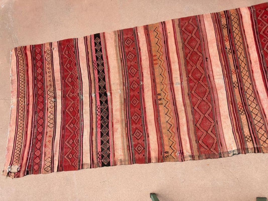 Moroccan Vintage Kilim Tribal Rug, circa 1960's