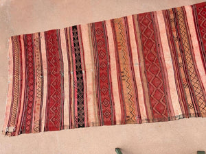 Moroccan Vintage Kilim Tribal Rug, circa 1960's