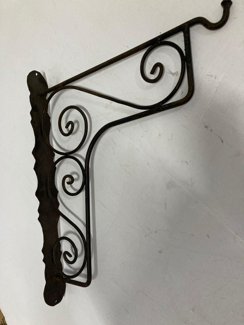 Large Wrought Iron Scrolling Wall Mounted Bracket for Lanterns or Signs