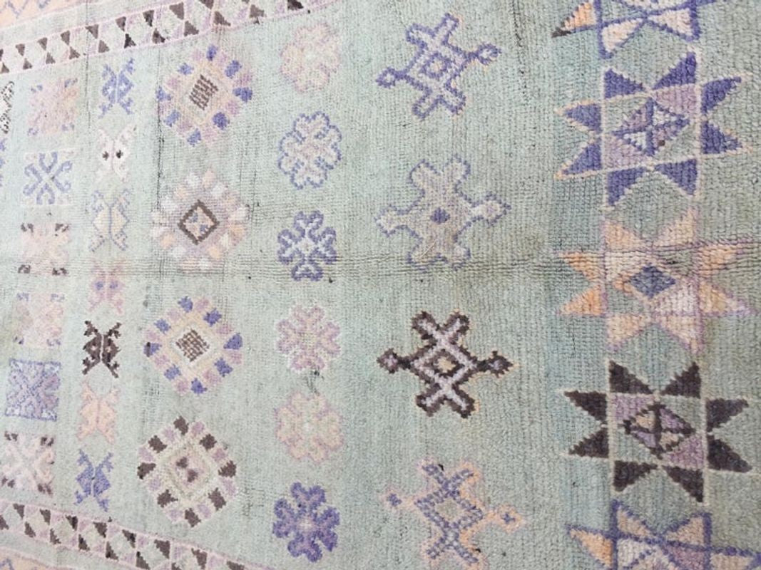 Vintage Moroccan Berber Rug, Handwoven Wool & Goat Hair, 1960