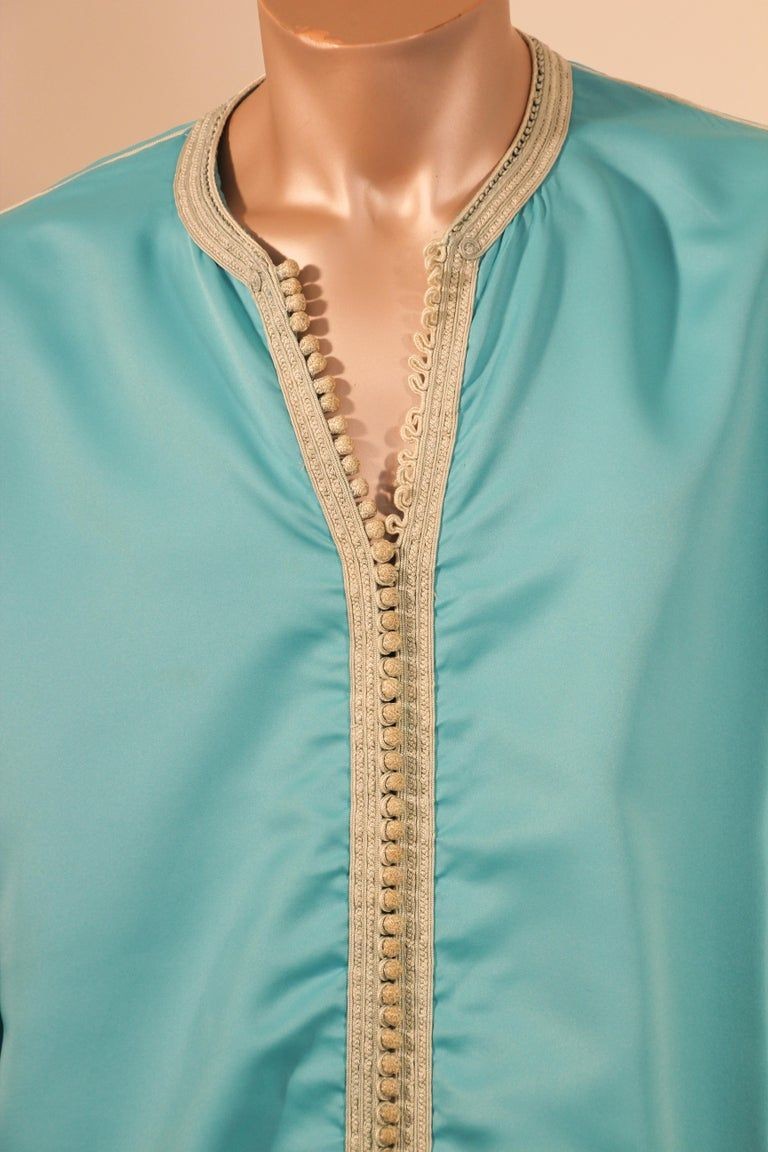 Moorish Turquoise Caftan 1970s Robe