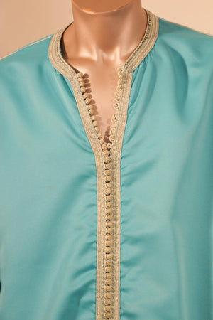Moorish Turquoise Caftan 1970s Robe
