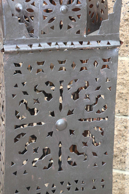 Large Outdoor Metal Moroccan Hurricane Candle Lantern