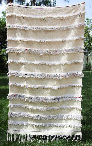 Vintage Tribal Moroccan Handcrafted Wedding Blanket Throw with Sequins 4