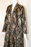 Vintage Moroccan Caftan, Black and Gold Embroidered, ca. 1960s