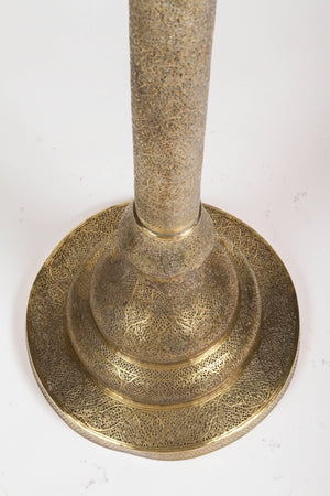 Mid 19th Century Antique Islamic Brass Candleholder Floor Lamp