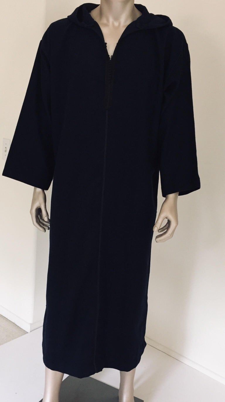 Moroccan Gentleman Hooded Blue Wool Djellaba