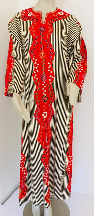 Vintage Middle Eastern Ethnic Caftan, Kaftan Maxi Dress