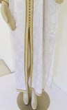 Moroccan Floral White Kaftan Maxi Dress Caftan Size Large