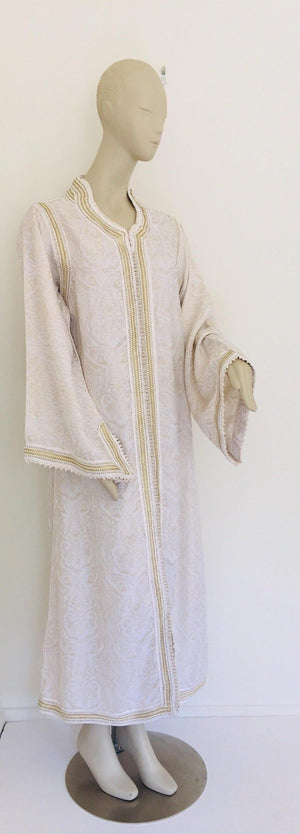 Moroccan White Kaftan Maxi Dress Caftan Size Large