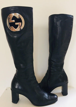GUCCI by Tom Ford Black Leather Boots 1999