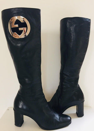 Vintage Gucci by Tom Ford Black Leather Boots