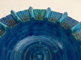 Aldo Londi Blue Ceramic Ashtray Handcrafted in Italy