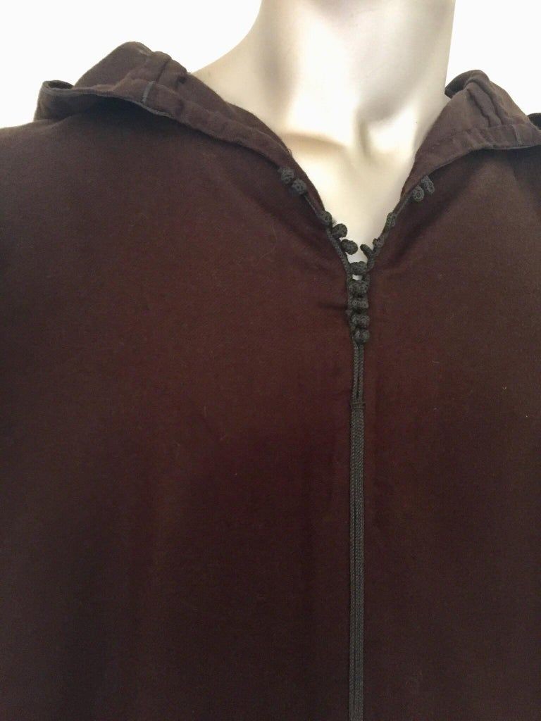 Moroccan Gentleman Hooded Brown Wool Djellaba
