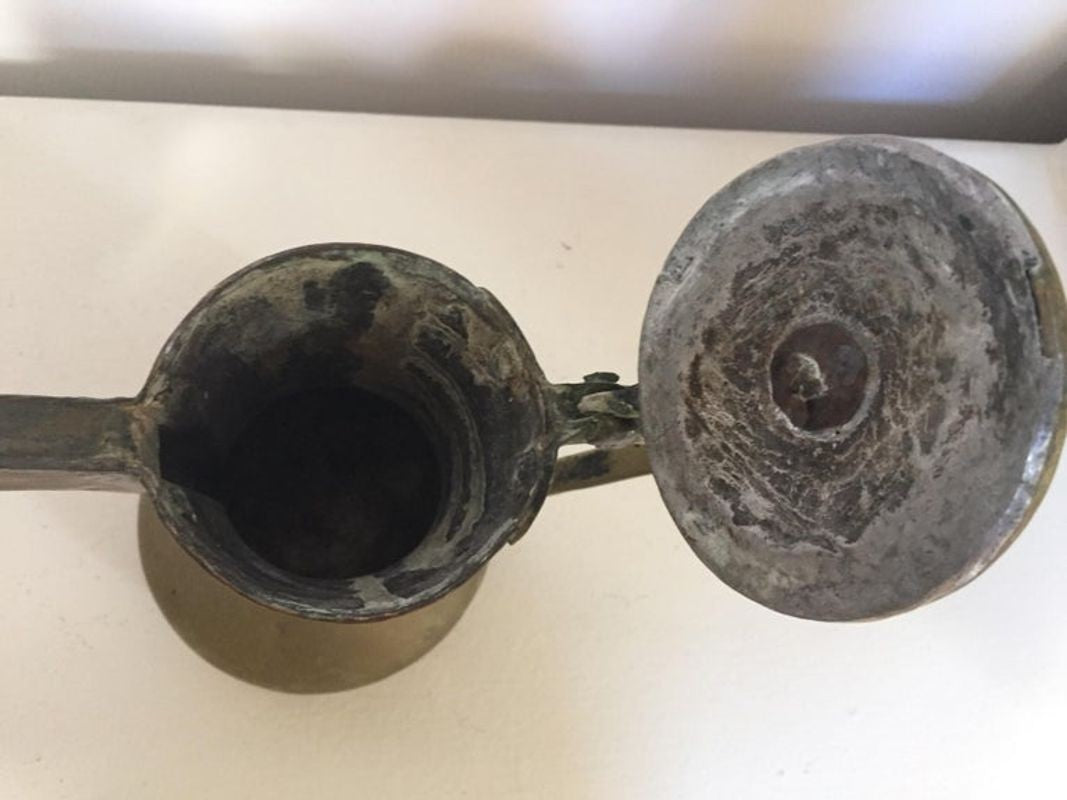 Middle Eastern Dallah Arabic Copper and Brass Coffee Pot