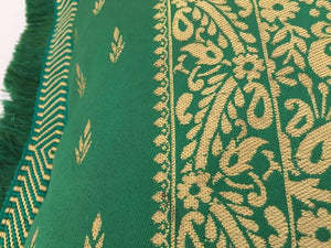 Large Pair of Moroccan Damask Green Bolster Lumbar Decorative Pillows