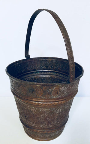 Moorish Mughal Metal Copper Vessel Bucket