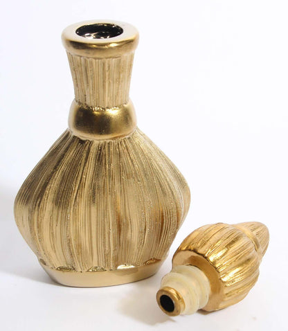 Moorish Bohemian Decorative Gilt Porcelain Flask with Lid