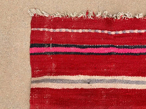 1960s Moroccan Vintage Flat-Weave Ethnic Textile Rug