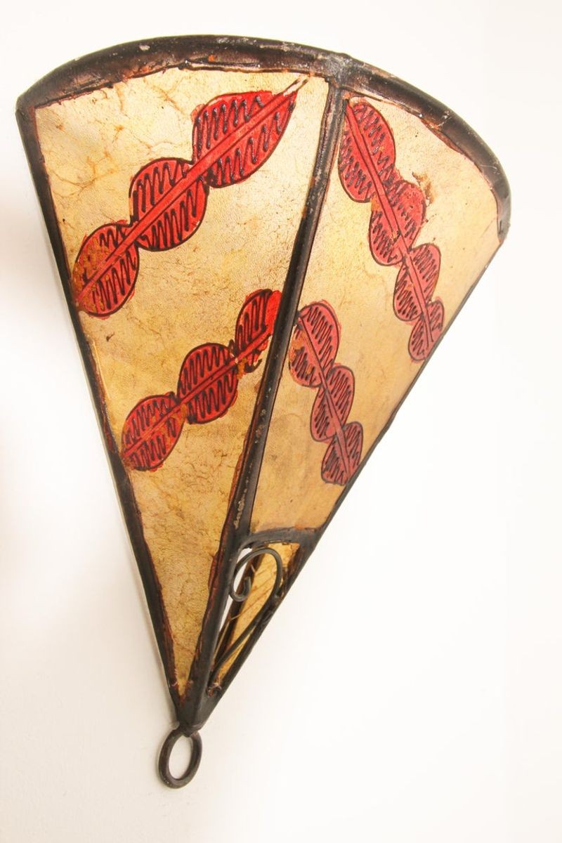 Ethnic Parchment African Art Wall Sconce