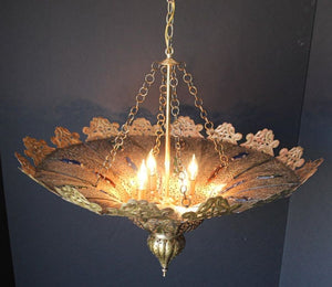 Moroccan Moorish Brass Pasha Chandelier