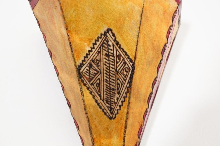 African Art Wall Parchment Sconce