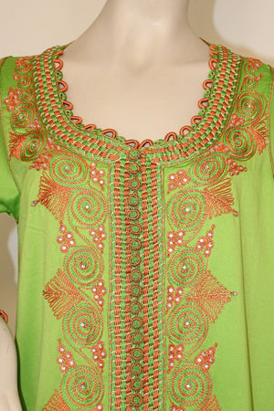 Moroccan Kaftan in Kelly Green