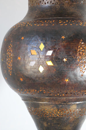 Vintage Moroccan Bronze Moorish Chandelier
