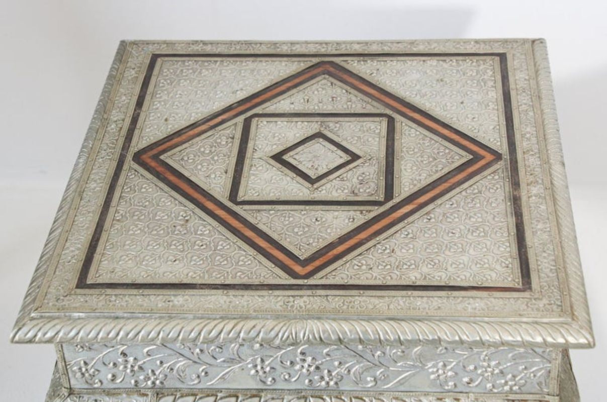 Vintage Anglo-Indian Silvered Wrapped Clad Side Low Table
