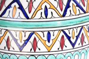 Handcrafted Ceramic Glazed Covered Jar in Fez Morocco