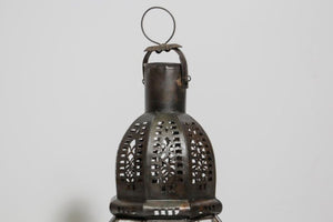 Moroccan Metal and Clear Glass Candle Lantern