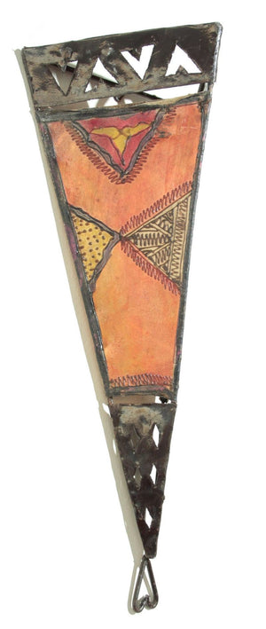 Moroccan Folk Art Metal and Parchment Wall Shade Sconce